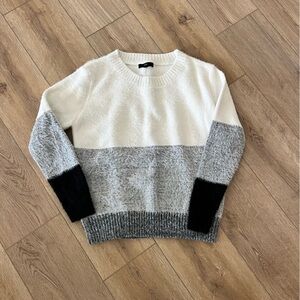 Fate Colorblock Sweater - White, Gray, and Black